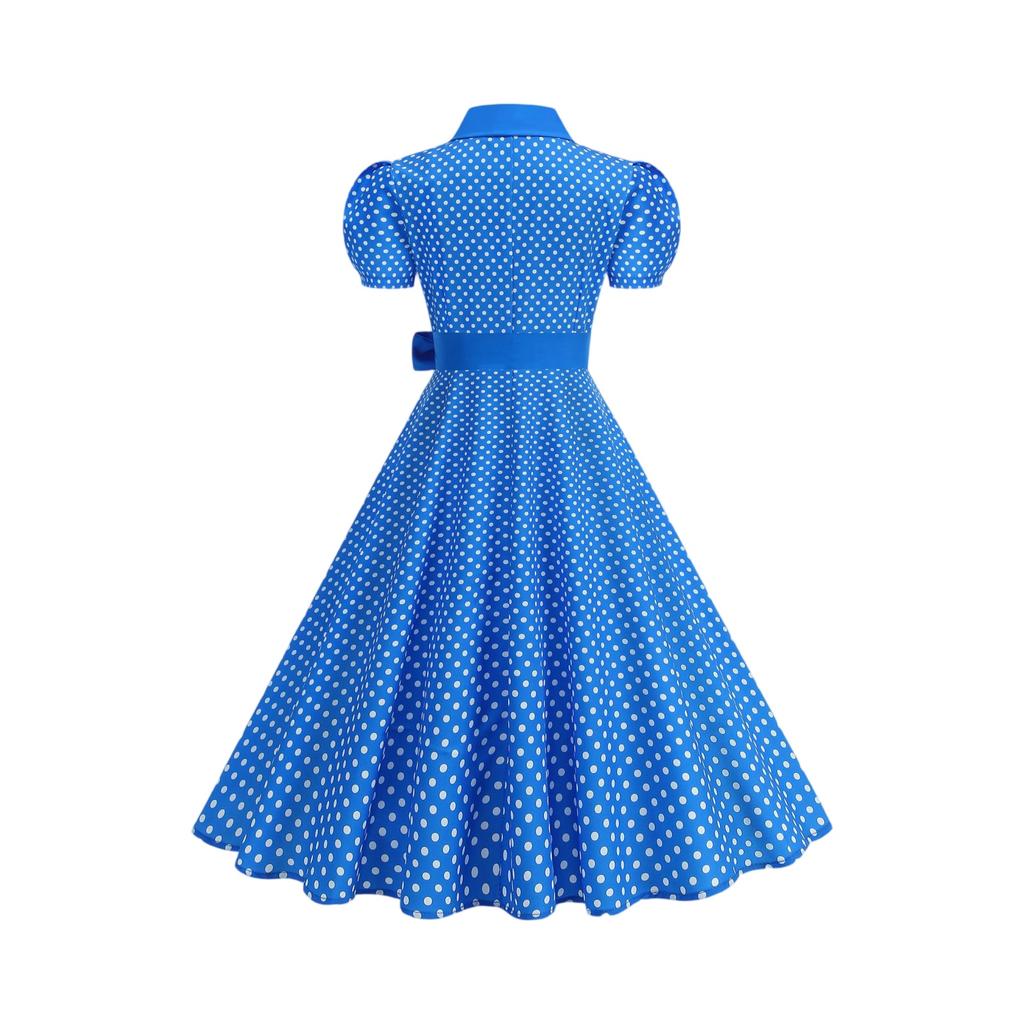 Women's Fashion Polka Dot Short Sleeve Dress