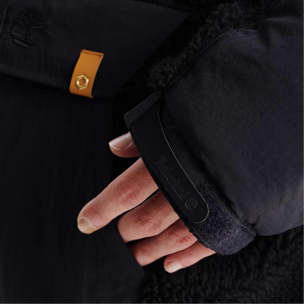 Timberland Outdoor Remix Special Series Color Block Stand Collar Warm Half-Zip Casual Fleece Jacket Unisex Jacket Black A5URK-001