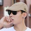 Fashion Breathable Berets Hat Adjustable Cotton Cabbie Flat Cap UV Protection Casual Peaked Cap for Men