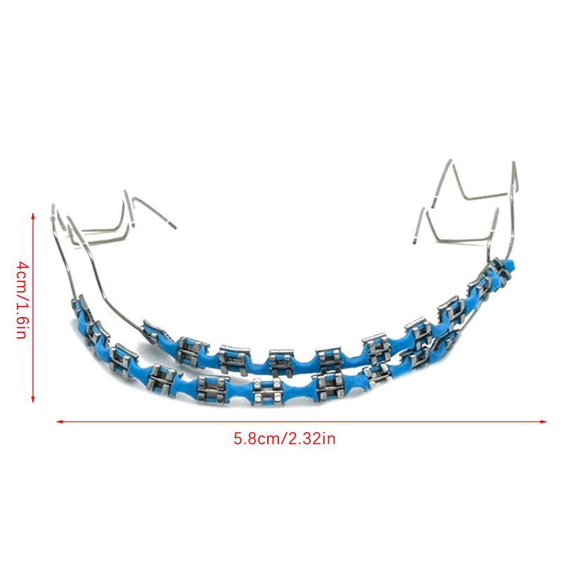 1 Paar Mode-Zahnspangen mit Zahnspangenbox Bunte Zahndekoration mit Metalldrähten Metallbrackets Kieferorthopädische Ligaturdrähte