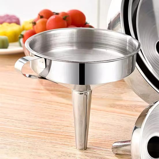 Trichter Groß Mittel Klein Küchen-Trichter mit ergonomischem Griff 304 Edelstahl Spülmaschinenfest Herzförmiger Entlüftungskanal Koch-Trichter