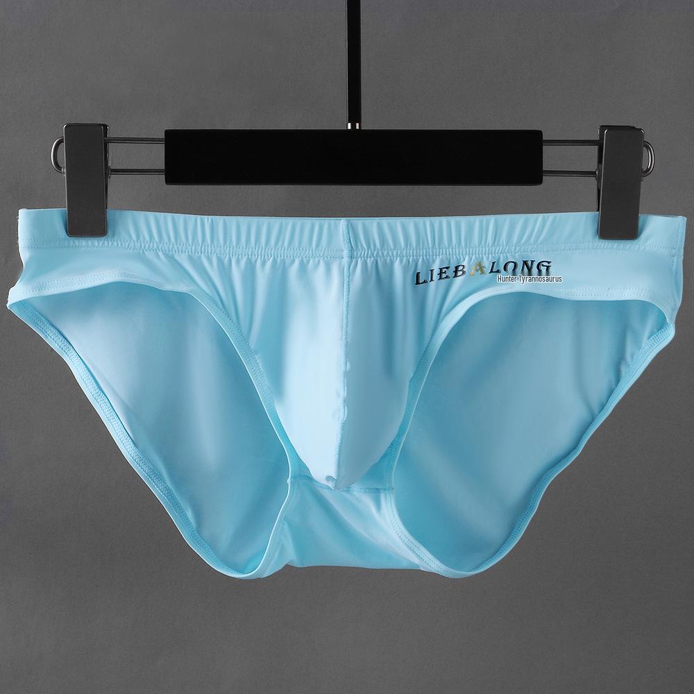 Men's Low Waist Ice Silk Triangle Briefs - Sexy, Thin Style with Bulge Pouch for Trendy Young Men