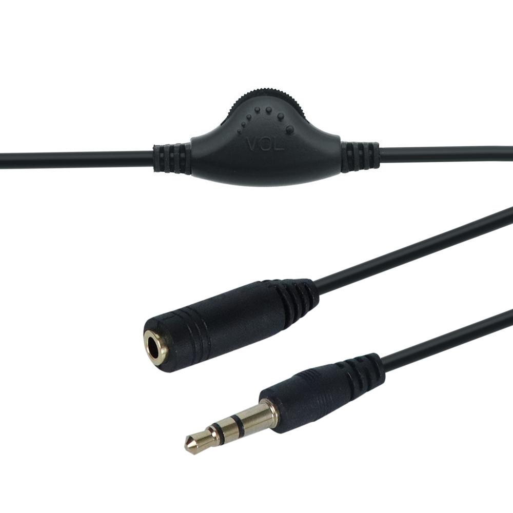 3.5mm Jack AUX Male to Female Adapter Extend Extension Cable Audio Stereo Cord with Volume Control Earphone Headphone WireGood product
