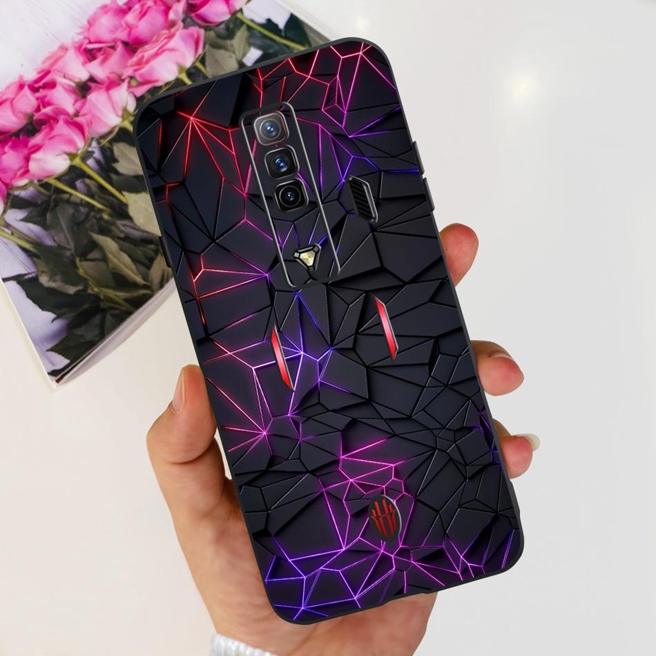For ZTE Nubia Red Magic 7 7S Pro Case Zte nubia REDMAGIC 7S 7Pro Fashion Cool Pattern Black Silicon Soft Phone Cases