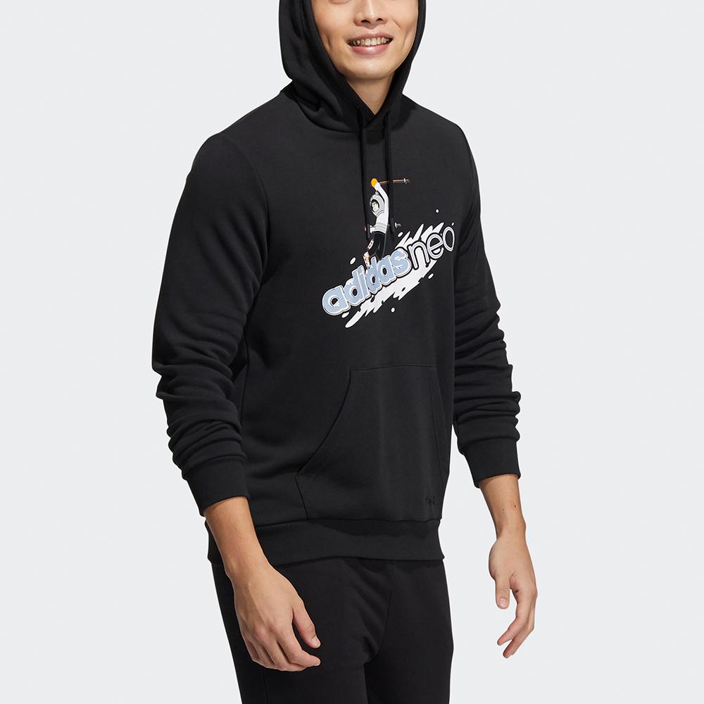 Adidas Neo Waterproof Ski Logo Print Hoodie Men Tops Black HG9015