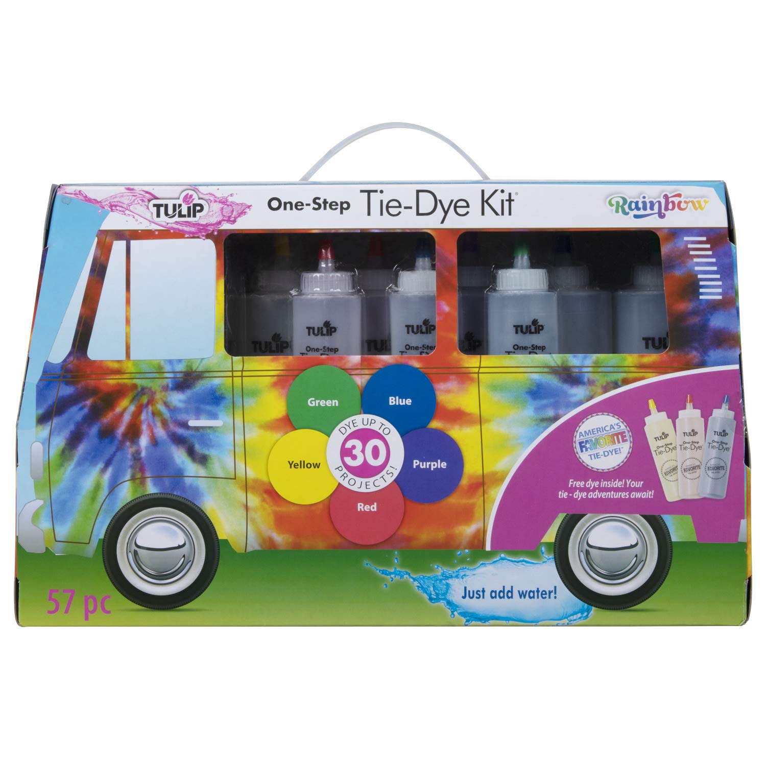 

Tulip One-Step Tie-Dye Kit Tulip One-Step Road Trip Bath Kit Rainbow Tie-Dye
