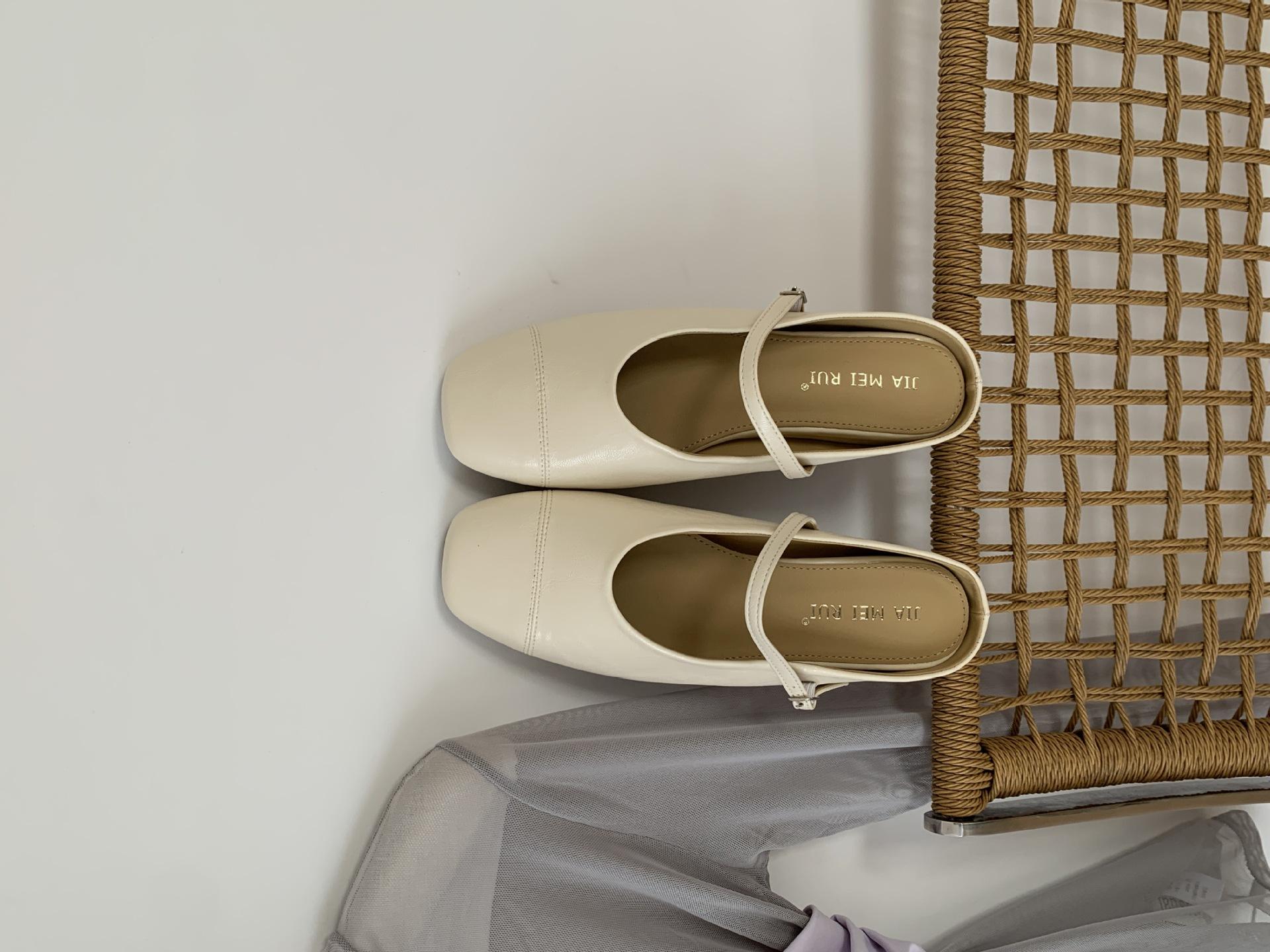 Women s Square Toe Platform Ankle Strap Spring Slippers - Perfect for Daily Wear 35