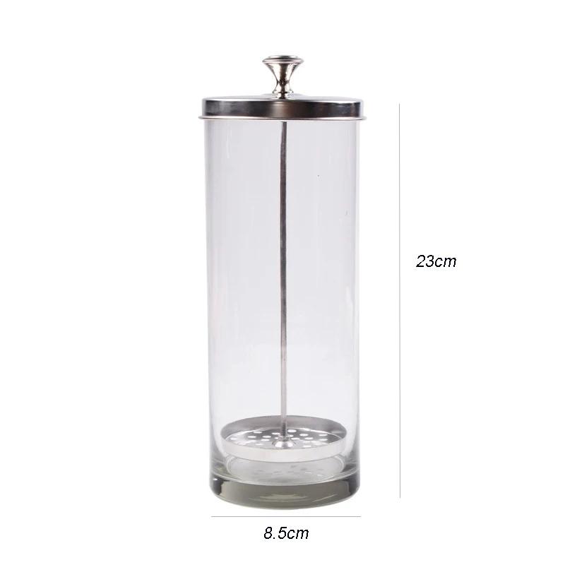 Barber Disinfectant Jar Comb Sterilization Tank Glass Disinfecting Canister Nail Tool Hairdresser Supplie Salon Sterilize Bottle