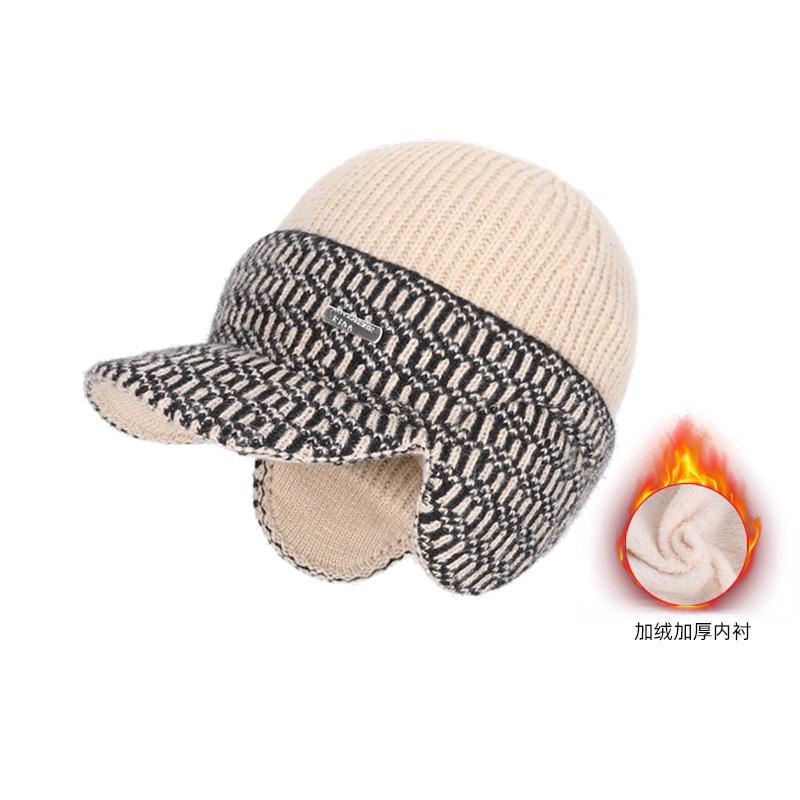 

Зимняя теплая вязаная бейсболка, большой обхват головы, флисовая шапка с защитой ушей, для активного отдыха, велоспорта, сумка на голову, шерстяная шапка