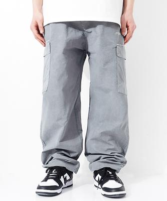 QT8 GARMENTS Bn Pigment Nylon Cargo Pant (Grey)