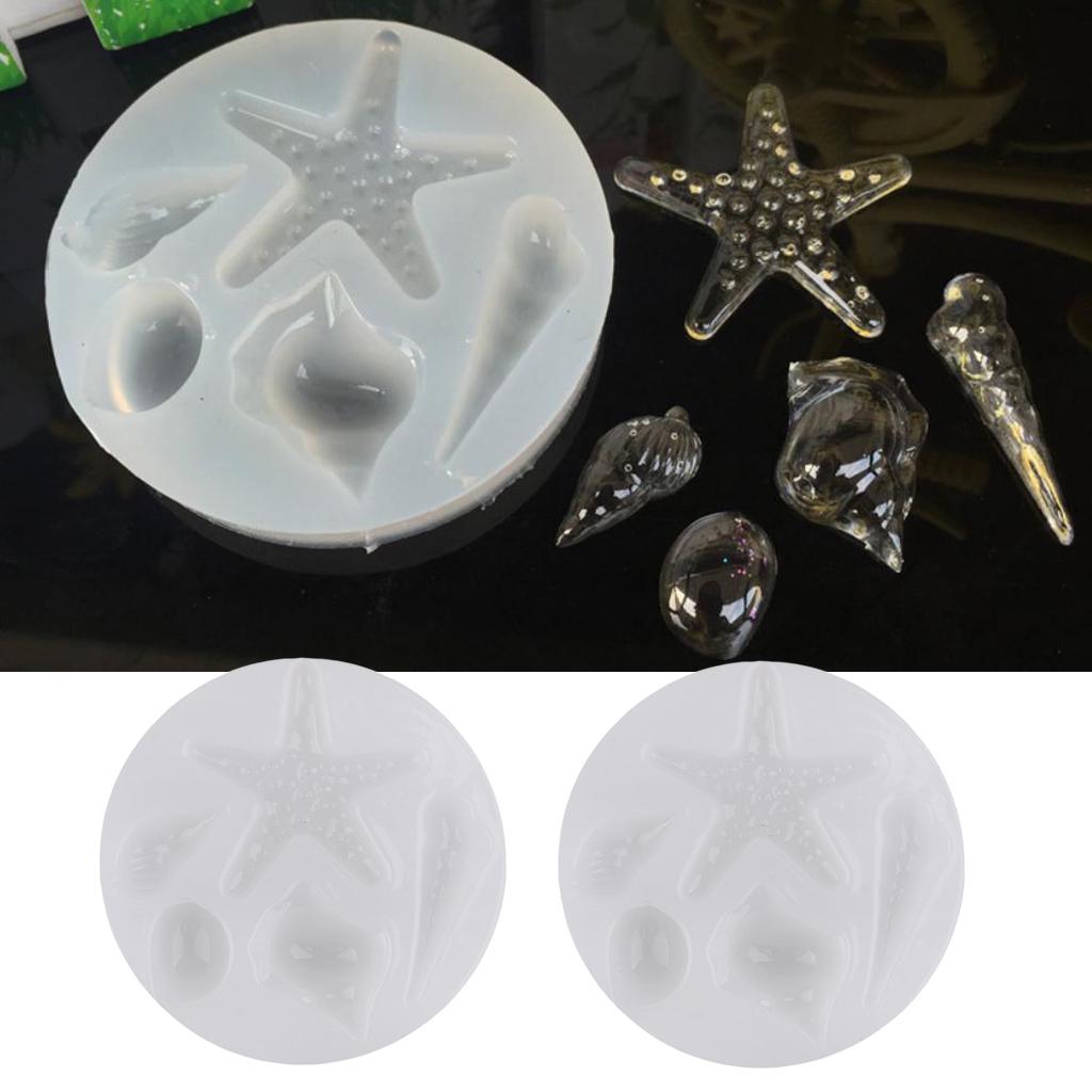 

2 упаковки силиконовых форм для морских организмов для литья смолы для украшения кристаллов своими руками 60x13mm белый
