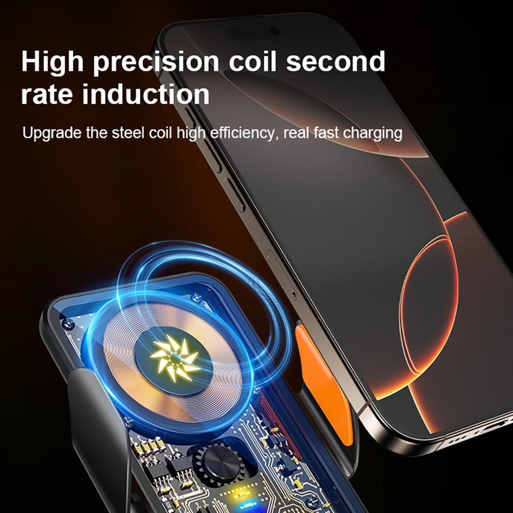 Caricabatterie Wireless Veloce per Auto da 66W Supporto a Morsetto Automatico Porta Telefono per Bocchetta d'Aria