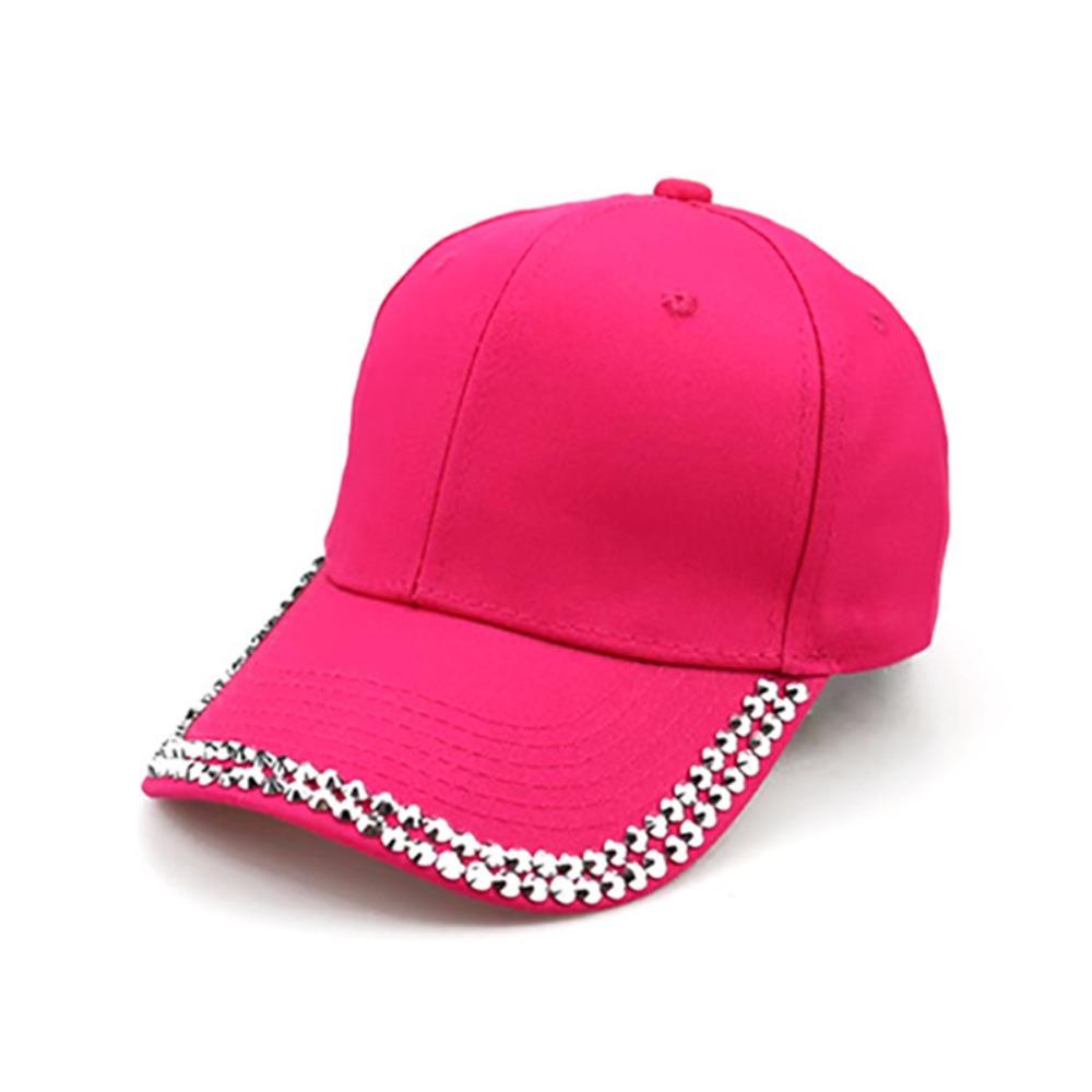Adjustable Rhinestone Baseball Cap Bling Crystal Edge Outdoor Sun Hat Diamond Brim Cap Casual Wear