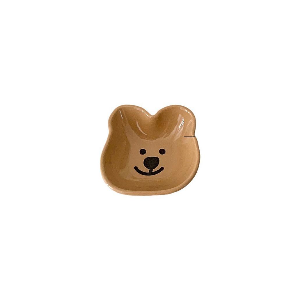 Cartoon Animal Ceramic Taste Plate Creative Cute Bear Puppy Plate Snack Snack Dipping Sauce Vinaigrette Plate