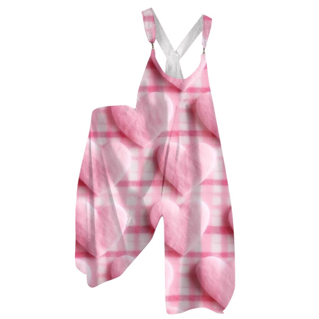 Moda Damska ul. Patrick Print Casual Luźny Kombinezon z Szerokimi Nogawkami