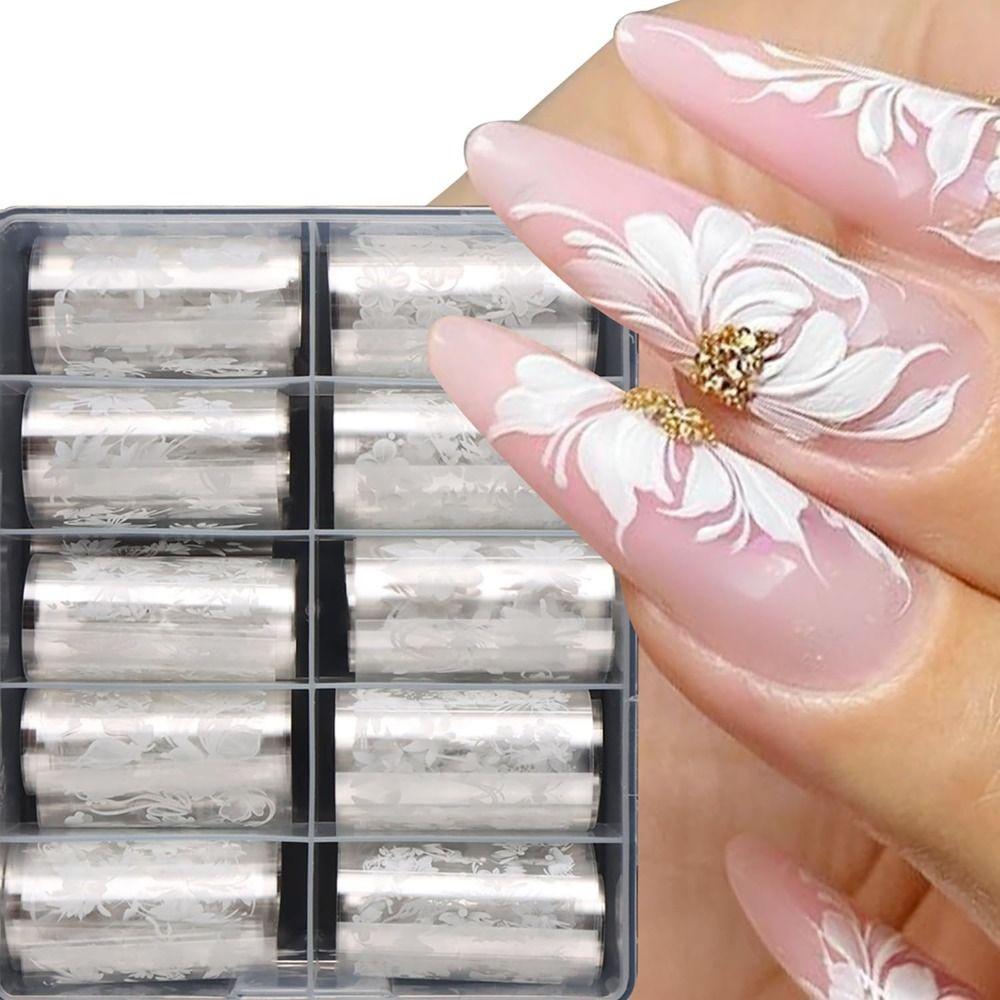 Cute Flower Nail Foils Floral Butterfly Nail Design Stickers New Transfer Stickers  Spring Summer