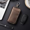 New PU Leather Keychain Bag Portable Retro Car Key Bag Mini Carbon Fiber Wallet Card Holder