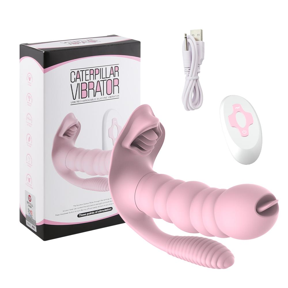 3 IN 1 Licking Sucking Vibrator Erotic 10 Mode Vibrating Anal Vagina Clitoris Stimulator Wearable Oral Tongue Sex Toys for Women