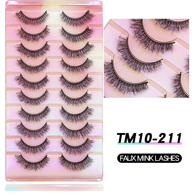 20 Pairs Faux Mink Lashes 3D Fluffy Natural Lashes Makeup False Eyelashes Russian Strip Lashes Eyelash Extension