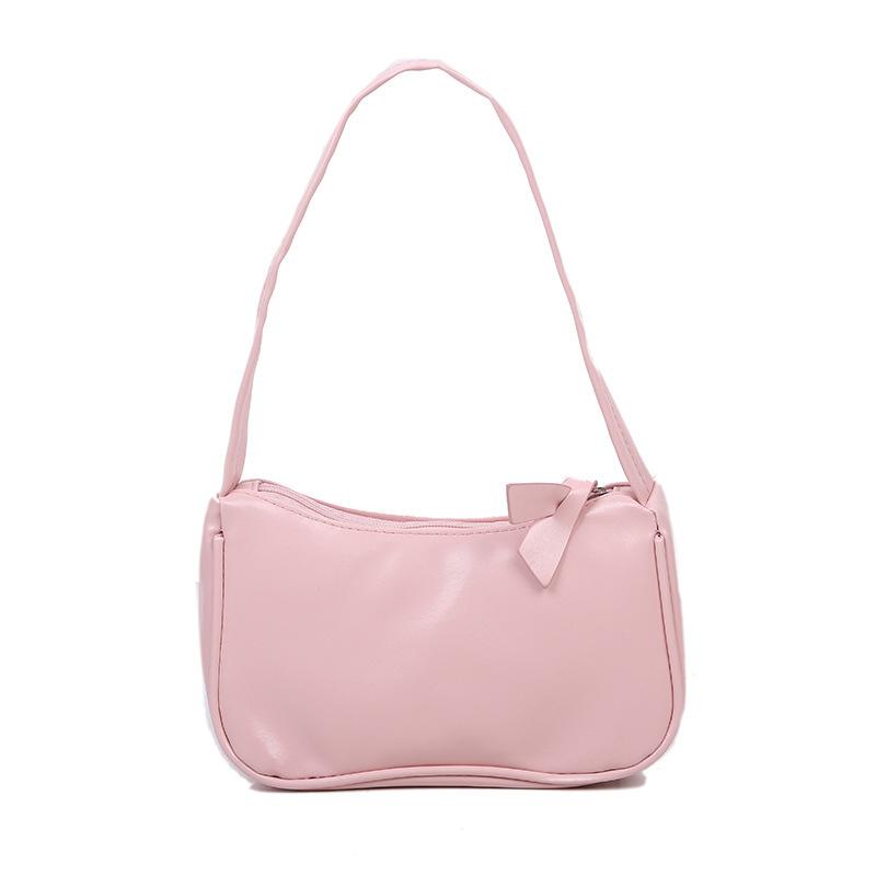 Women Underarm Shoulder Bag Fashion Solid Color Simple Leisure Handbag New Trend Cute PU Leather Little Square Pack Female