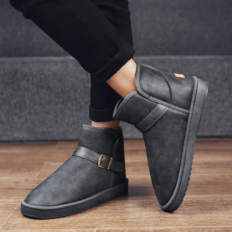 Waterproof Ankle Snow Boots Men Women Winter Shoes Plush Fur Snowboots Slip on Flat Snowshoes Warm Bottines Femme Hiver 2024