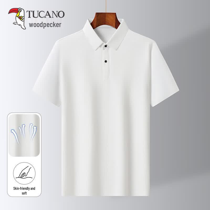 TUCANO Men's Summer Thin Cotton-Feel Short-Sleeve Polo Shirt
