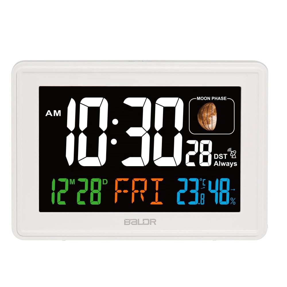 B0359 BALDR Digital Electronic Atomic Alarm Clock Radio Controlled Indoor Temperature Humidity Thermometer Hygrometer Table 10
