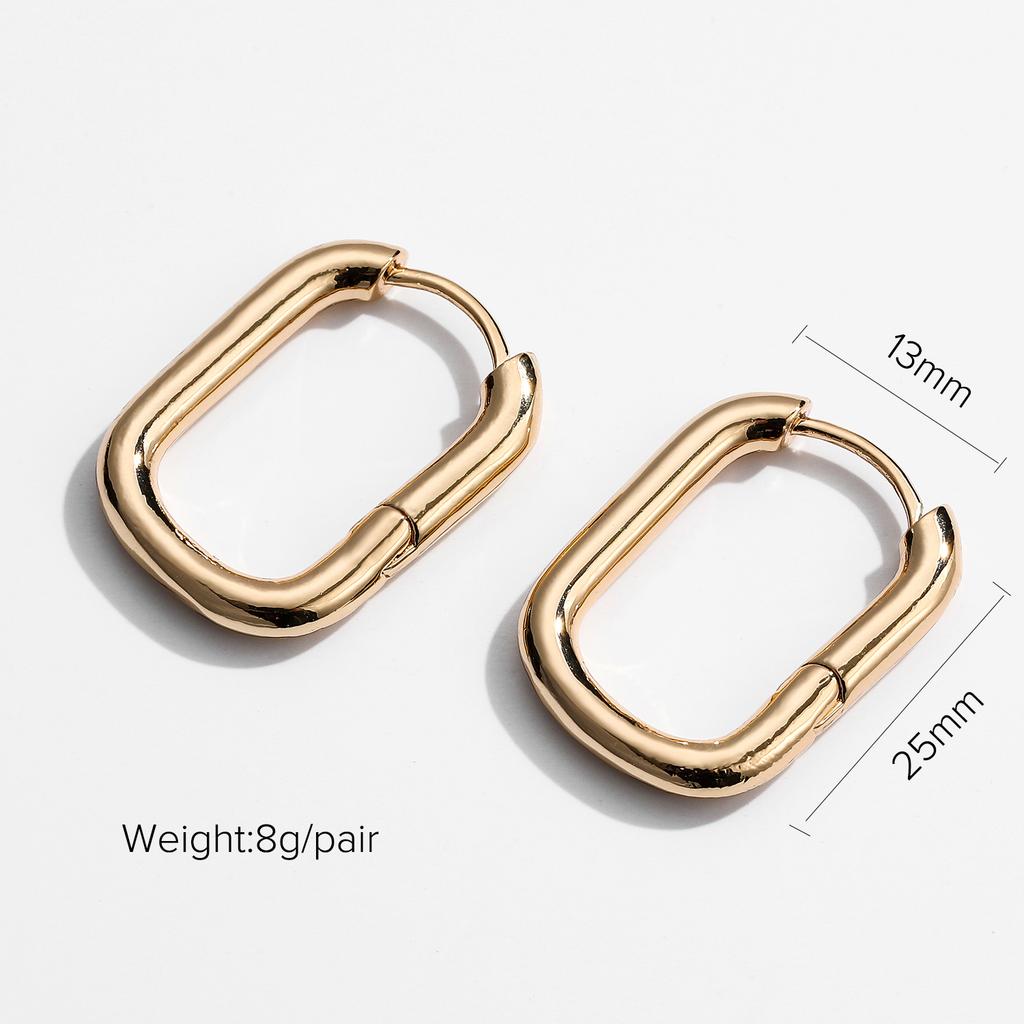 INS Brass Hoop Huggies Earrings Small Large Circle Hoops Jewelry Diamond Earrings Women Girls Gold Hoop Earrings