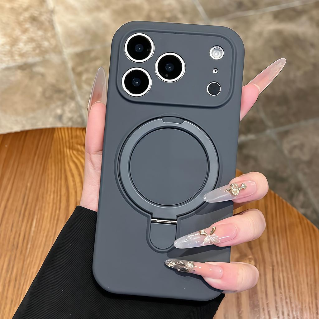 al Liquid Silicone Magnetic Holder Case for For Iphone 17 Air 16 1 14 13 12 11 Pro Max Plus Camera Protector Shockproof Cover