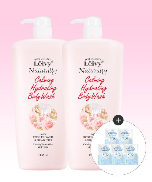 Гель для душа Leivy London Rose 1150мл 2 шт. + Скраб с козьим молоком 15 г 5 шт. NONE