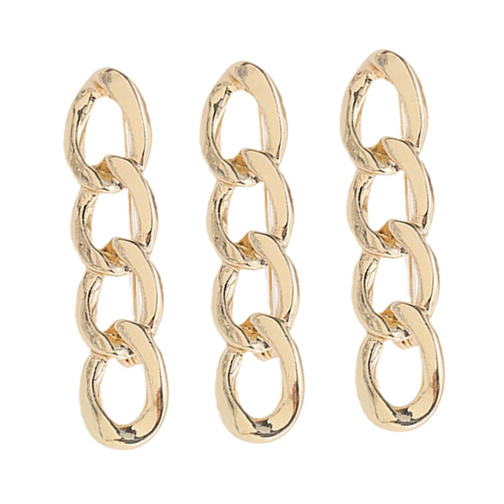 3pcs Adjustable Waist Tighteners Pin Metal Electroplate Jeans Brooch Pin for Loose Pants Skirts Sleeves and Sweaters