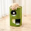 Waterwood Space-Saving Cat Climbing Frame: Felt Barrel Nest with Three Layers and Tree Hole for Big Cats