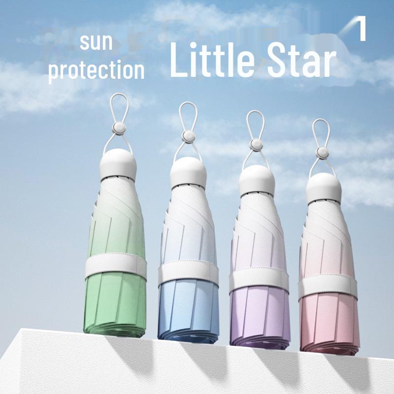 High-End Women's Folding Umbrella: Dual-Use for Sun and Rain, UV Protection, 50% Off Capsule Design