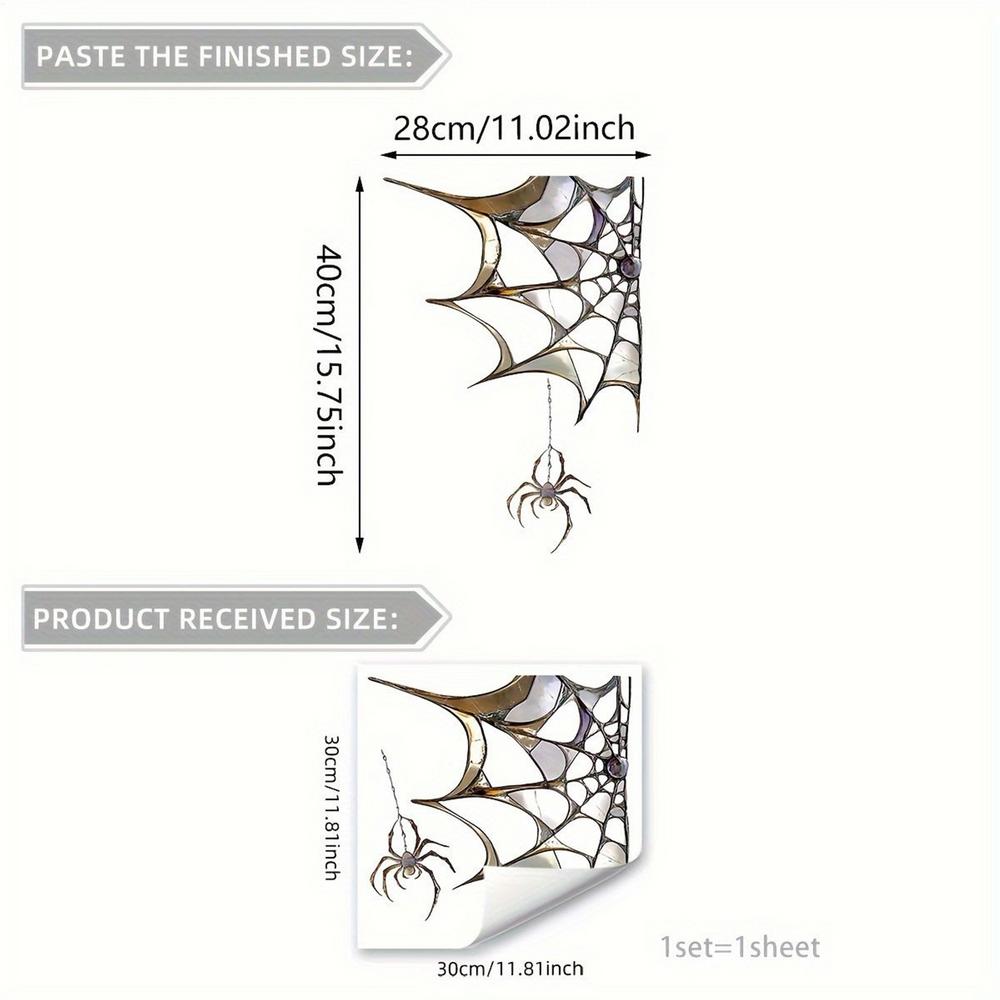 

Halloween decoration door Window Stickers DIY 2D Flat Spider Window Stickers Scary Cling Decals Wall Supplies Decor 28x40cm