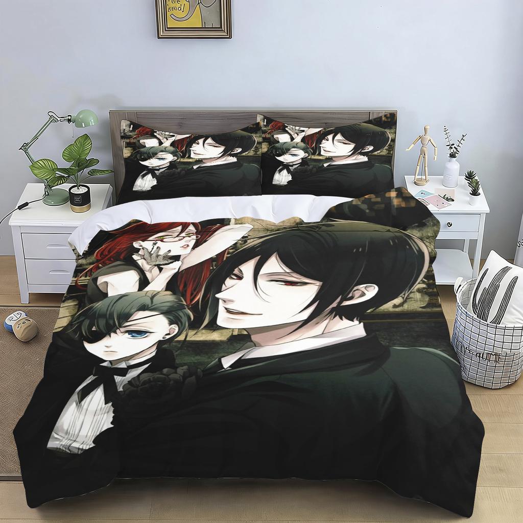 2/3pcs Bedding Set Cartoon Japanese Manga Black Butler Duvet Cover Childlike Bedroom 100% Polyester Adult Gift