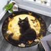 Black Cat Round Area Rug,Carpet Rug for Living Room Bedroom Sofa Playroom Decor,Non-slip Floor Mat