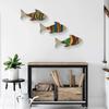Yousheng 3 Pcs Wooden Tropical Fish Wall Art Coastal Theme Vintage Wall Sculpture Lake House Hanging Ocean Decor for Bedroom Living Room Kitchen