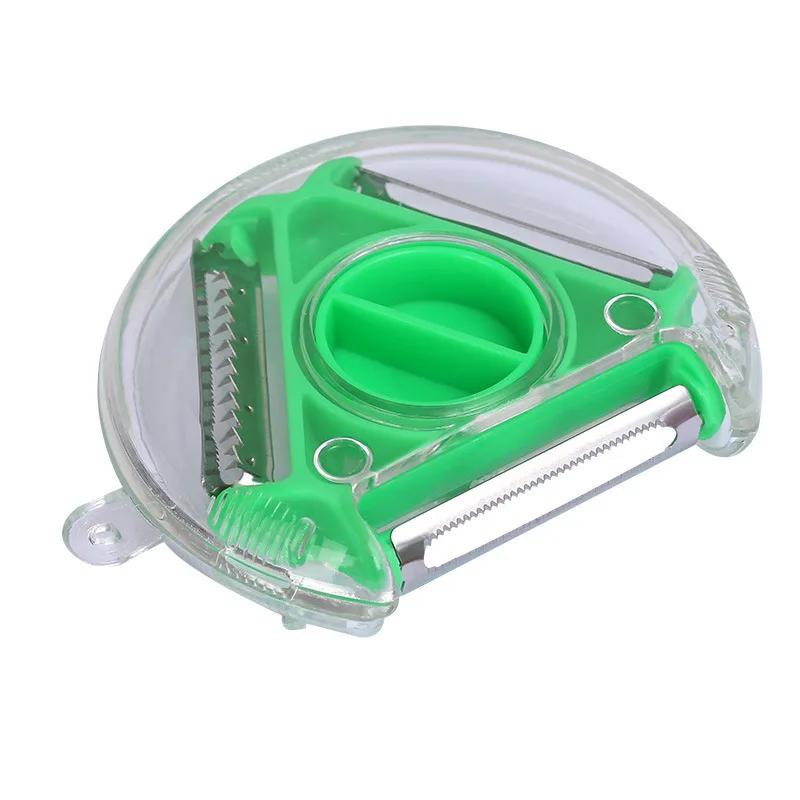 

3 In 1 Fruit and Vegetable Peeler Multifunctional Vegetable Shredding Tools Stainless Steel Blade Peel Grater Kitchen Tools зелёный