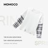 MOMOCO Boy's Fashion Faux Two-Piece Long Sleeve T-Shirt