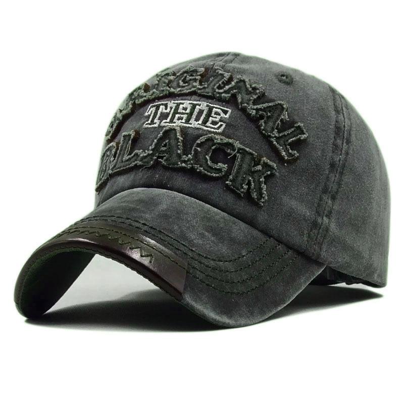 New European and American original black washed denim baseball cap outdoor sports sunshade duck tongue hole hat