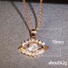 Elegant Eye Shaped Pendant Necklace for Women Sparkling Stone Halo Design Unique Stylish Everyday Party Jewelry Gift for Her