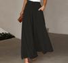 Women's High-waisted Wide-leg Culottes with Elastic Waistband - European and American Summer Style