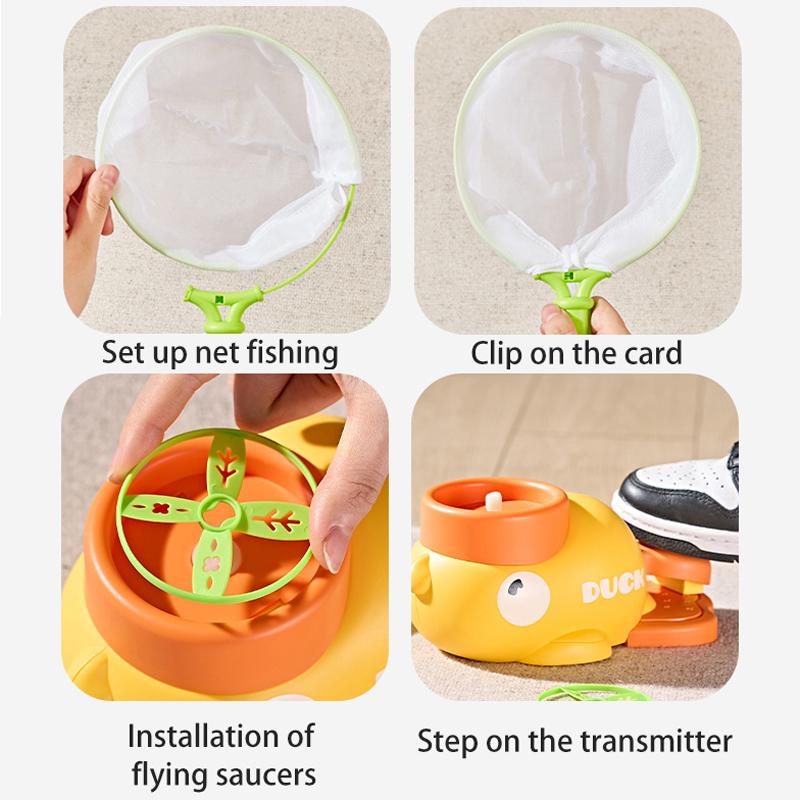 Flying Disc Air Rocket Launcher Outdoor Toy for Kids Durable Lightweight Soaring Propeller Sports Game