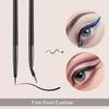 Rytrre Eyeliner Brush Angled Flat Definer Eyeliner Makeup Brushes Extra Fine Curved Pencil Point Eyeliner Brush for Precision Liner 7pcs Black