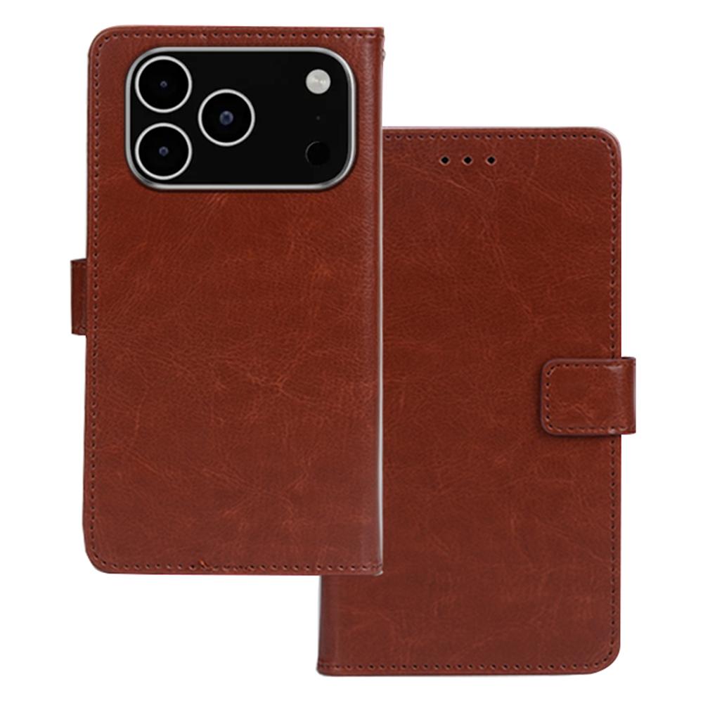 IDEWEI For iPhone 17 Pro Max Case Wallet Leather Phone Cover Crazy Horse Texture