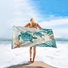 Sea Turtle Print Single Side Printed Beach Towel Bath Towel Is Super Absorbent, Suitable for Family Light Travel