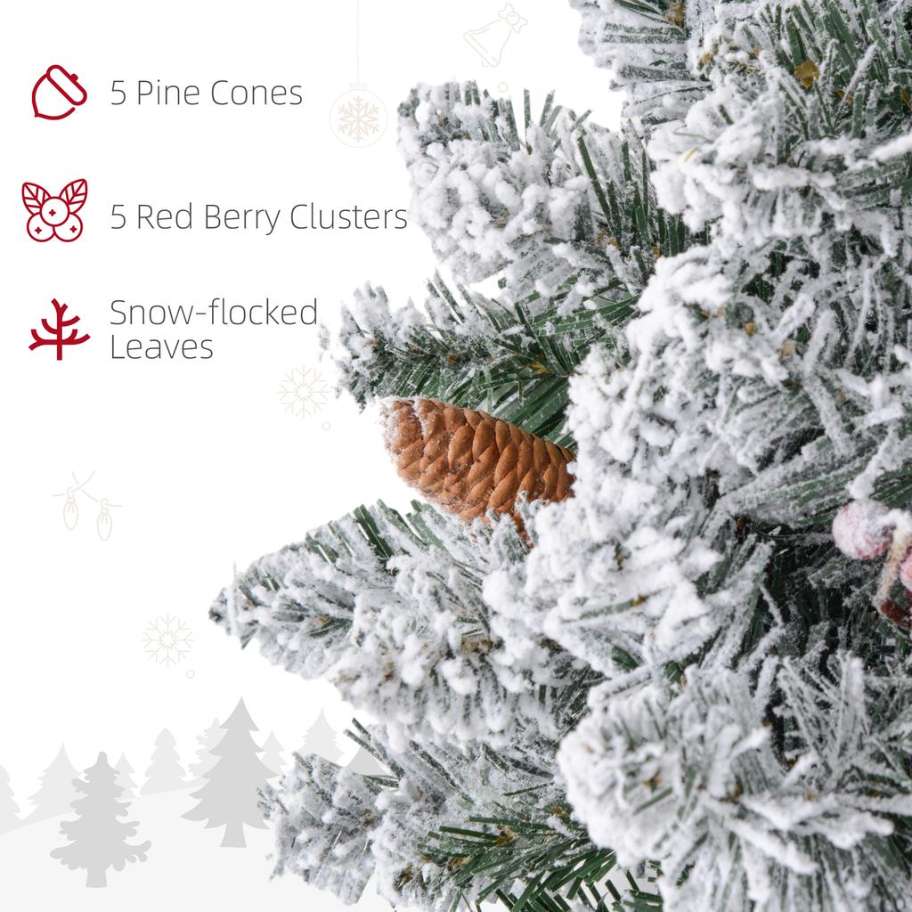 60" Snowy Pine Cone and Berry Christmas Wreath, with LED Lights