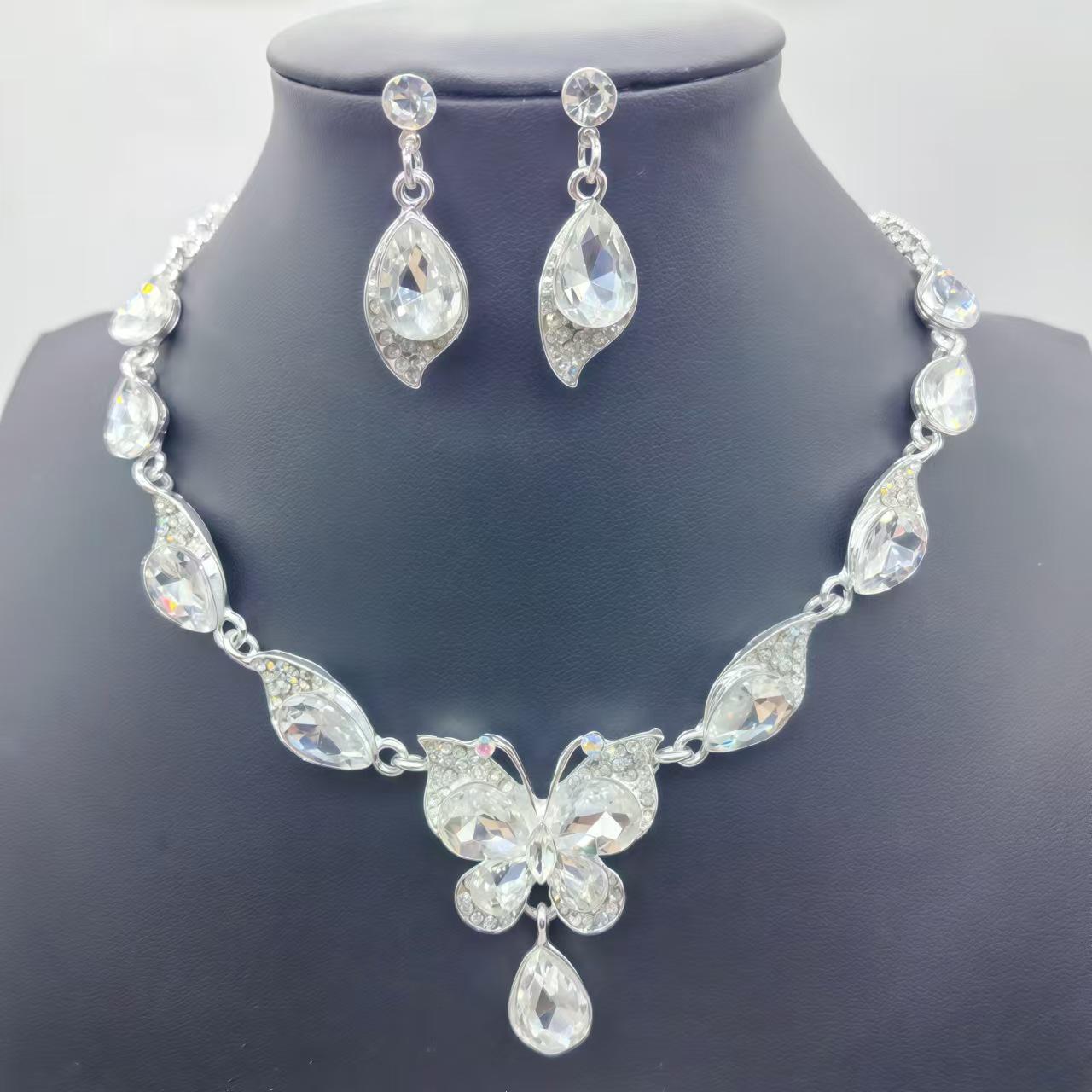 

Элегантный европейский и американский свадебный набор ожерелий - Свадебные ювелирные аксессуары из двух частей