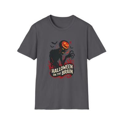 Unisex Softstyle T-Shirt Mens Womens Tees Top Zombie Silhouette Jack-O’-Lantern Fall Halloween