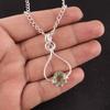 Round Green Amethyst Gemstone Art Deco Daughter Gift Pendant Jewelry 925 Silver PP-40-2